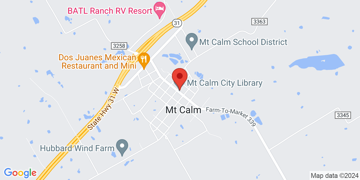 Map of Mount Calm Public Library